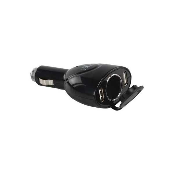 Διπλός Universal φορτιστής αυτοκινήτου USB με βίσμα 12V HQ P.SUP.USB 202