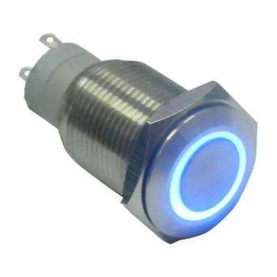 Διακόπτης On/Off ΔΙΑΚΟΠΤΗΣ Φ16mm 12V Με Μπλε Φωτισμό