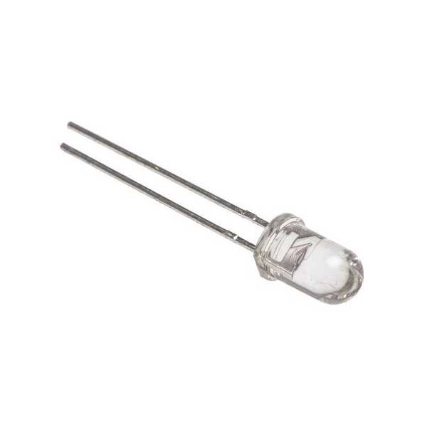 Led 5mm Διάφανο με Λευκό Χρώμα Υψηλής Φωτεινότητας