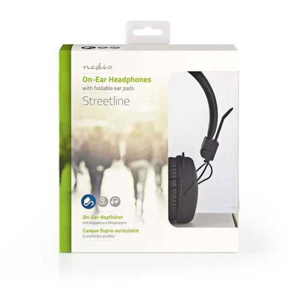 NEDIS HPWD1100BK On-ear ακουστικά με καλώδιο