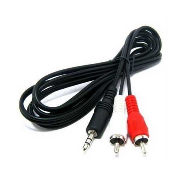 Cable, RCA plug x2,Jack 3.5mm 3pin plug, 5m