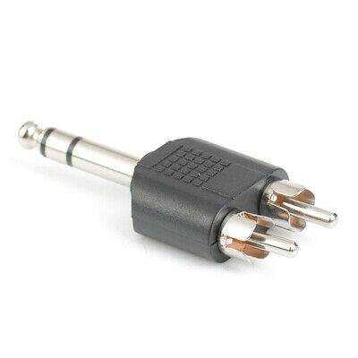 Adaptor Καρφί STEREO 6.35mm Αρσενικό σε 2RCA Αρσενικά