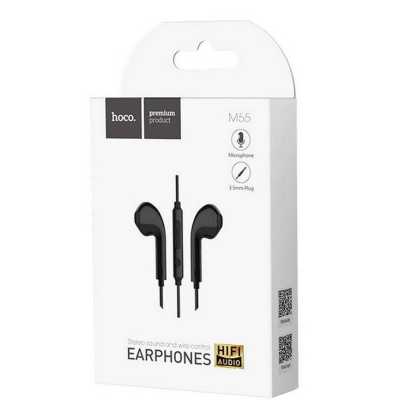 Hands Free Hoco M55 Earphones Stereo 3.5 mm Μαύρα