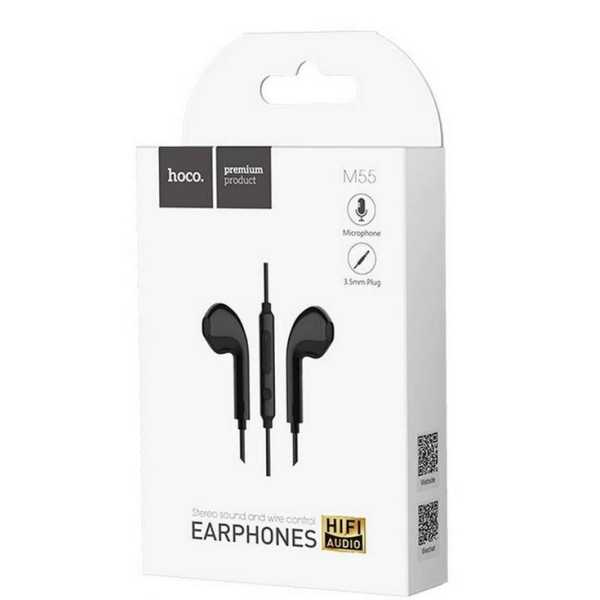 Hands Free Hoco M55 Earphones Stereo 3.5 mm Μαύρα