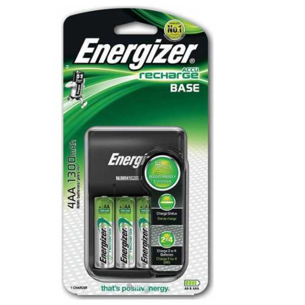 Φορτιστής μπαταριών 4 θέσεων Energizer Βase + 4 επαναφορτιζόμενες μπαταρίες ΑΑ