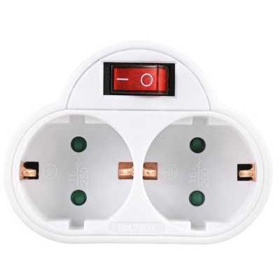 Αντάπτορας σούκο 2 θέσεων με διακόπτη