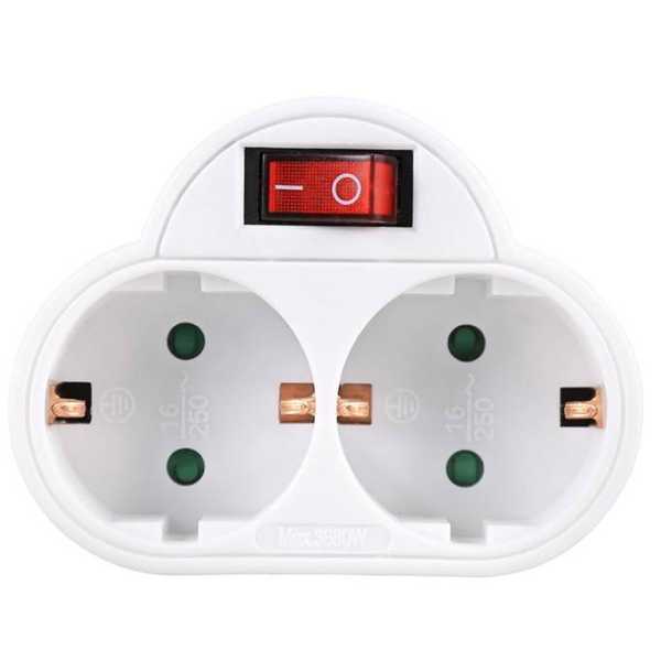 Αντάπτορας σούκο 2 θέσεων με διακόπτη